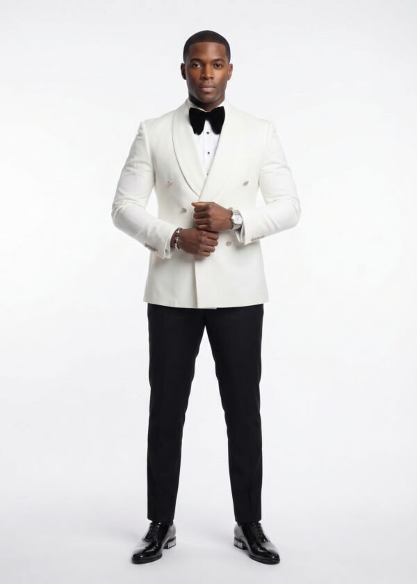 Black and white wedding suit