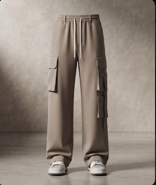Cream-white barrel pants