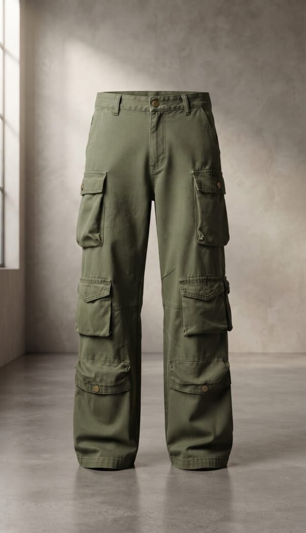Green barrel pants